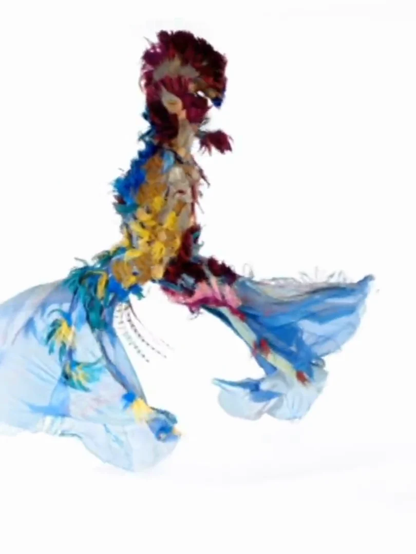 A Sculptume, a sculptural form built from colored materials
