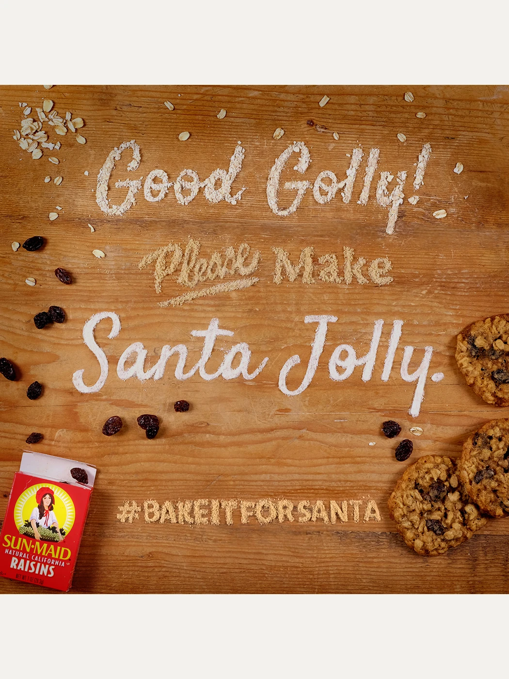 Social post: good golly, please make Santa jolly
